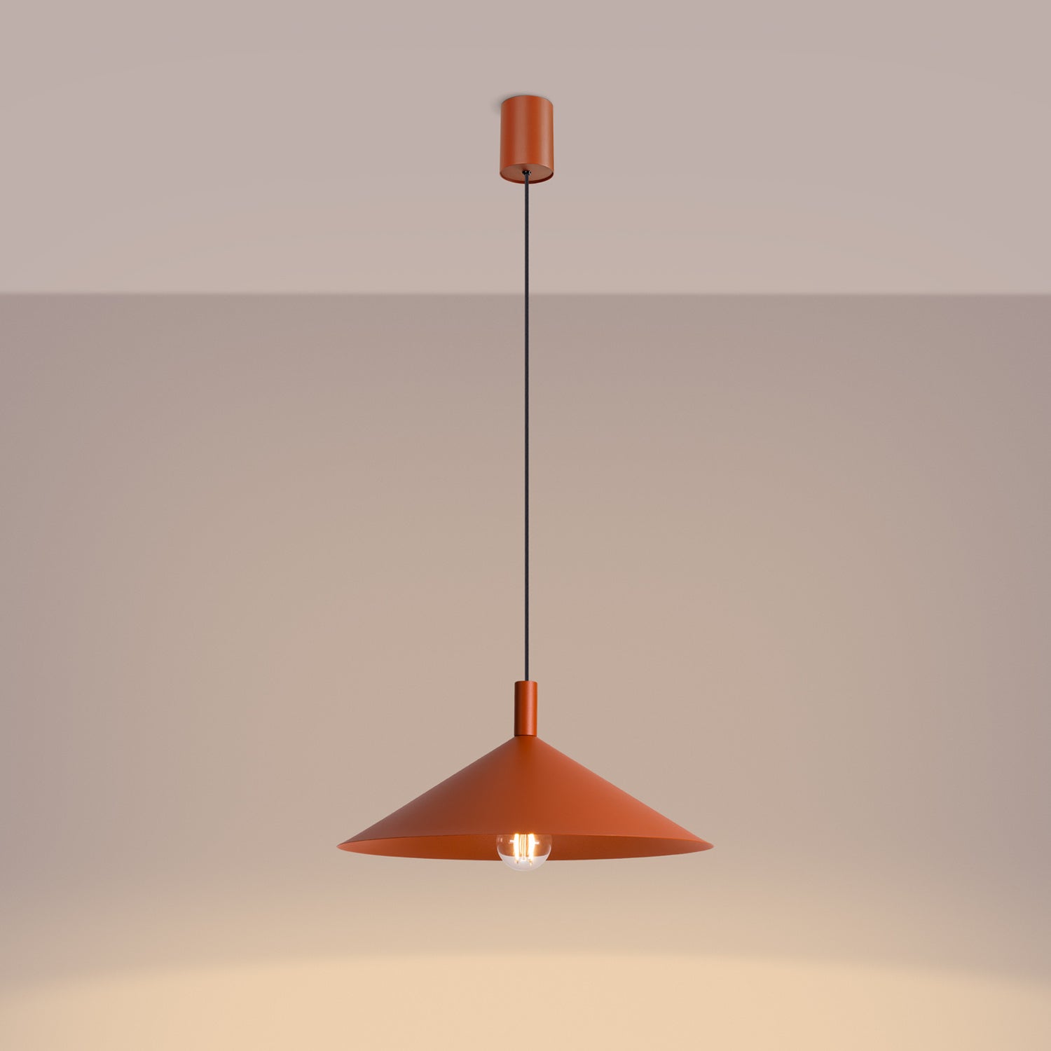 Suspension Nox cône 40 acier rouge ocre E27, vue 3