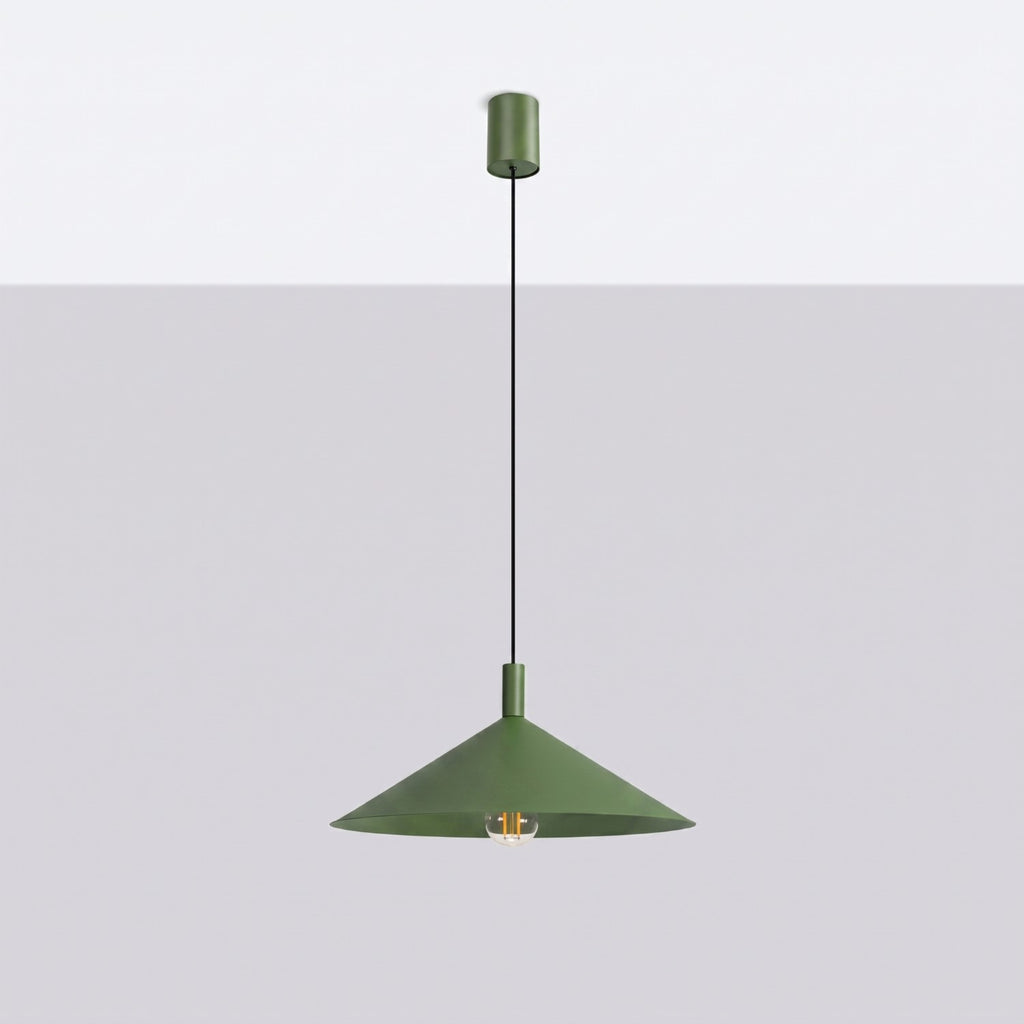 Suspension Nox cône 40 acier vert olive E27, vue 2