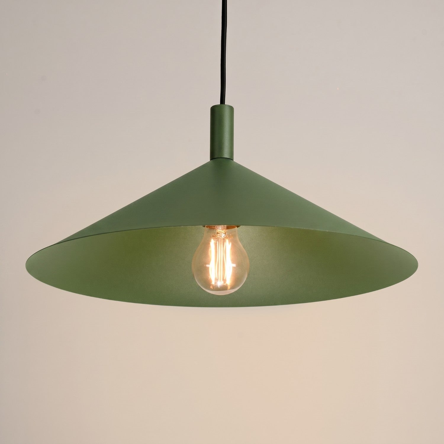 Suspension Nox cône 40 acier vert olive E27, vue 4