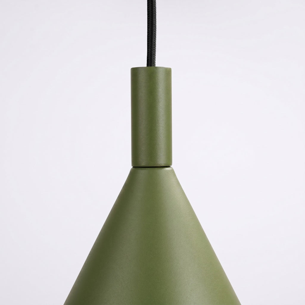 Suspension Nox cône 40 acier vert olive E27, vue 6