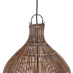 Abat-jour de suspension Oasis Tower en bambou teinté noyer 35 cm, vue 5