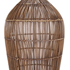 Abat-jour de suspension Oasis Tower en bambou teinté noyer 35 cm, vue 6