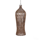 Abat-jour de suspension Oasis Tower en bambou teinté noyer 35 cm