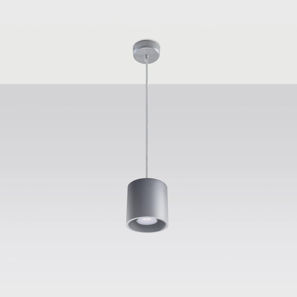 Suspension Orbis 1 aluminium gris vue de face