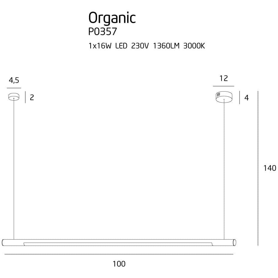 Suspension Organic Horizon 100 cm blanche, vue 3