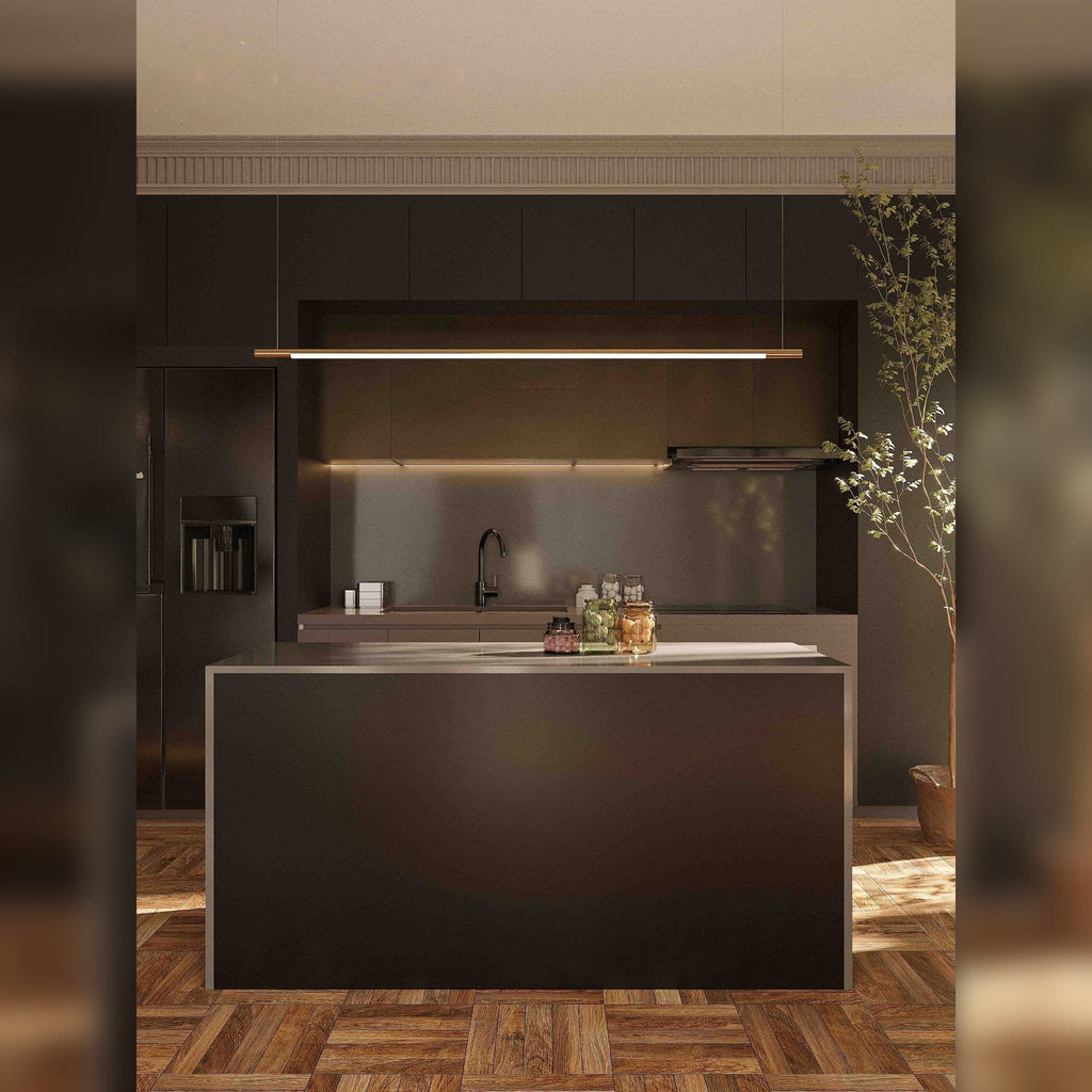 Suspension Organic Horizon 100 cm dorée à variateur