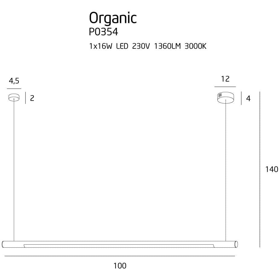 Suspension Organic Horizon 100 cm noire, vue 2