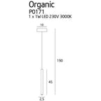 Suspension Organic I cuivre, vue 3