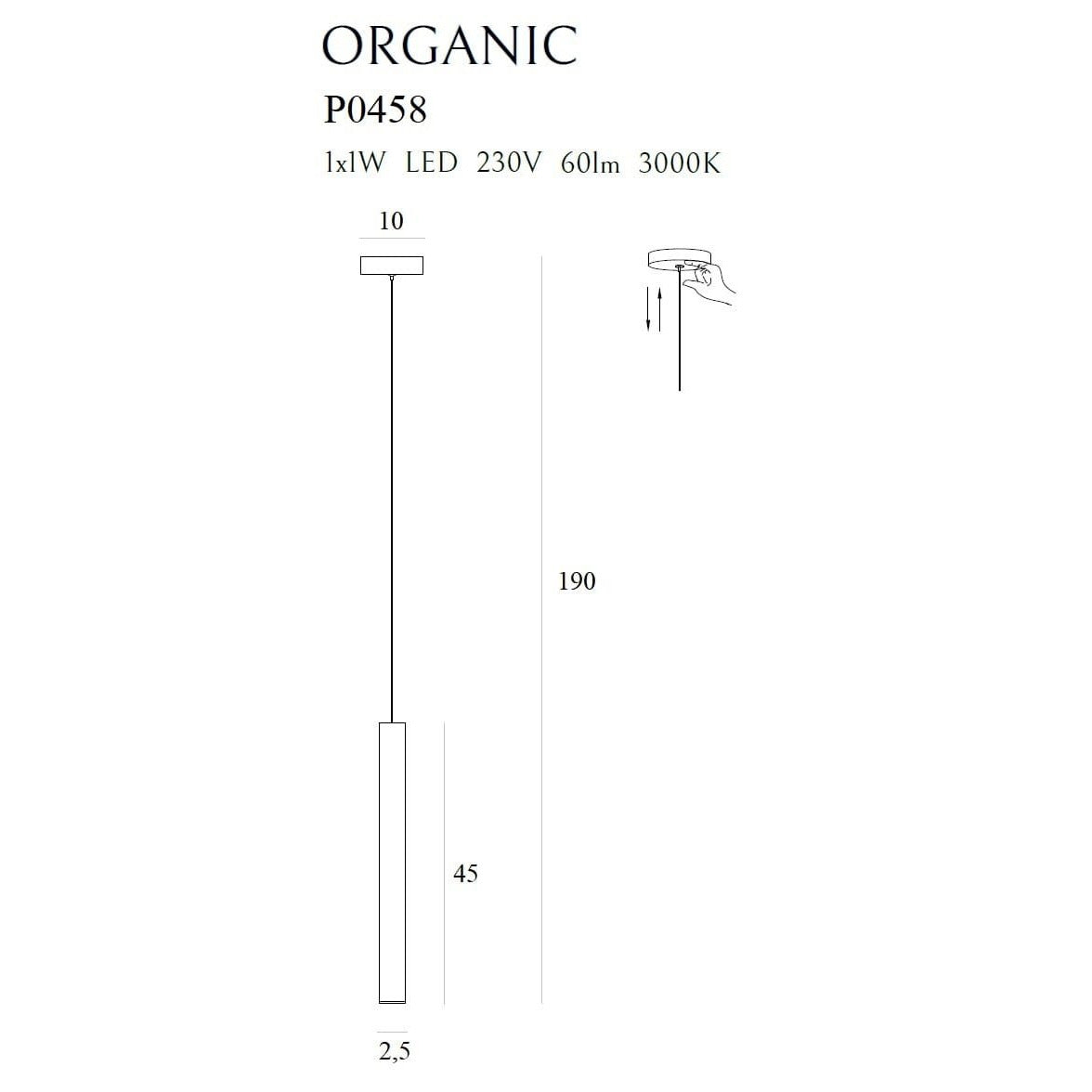 Suspension Organic I cuivre brossée, vue 3