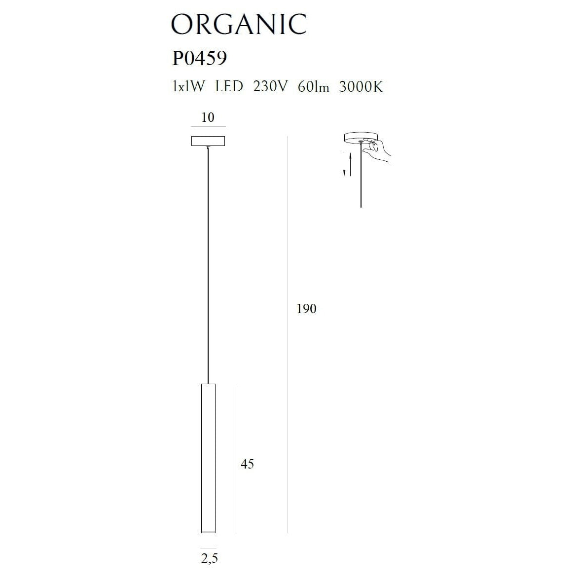 Suspension Organic I dorée brossée, vue 3