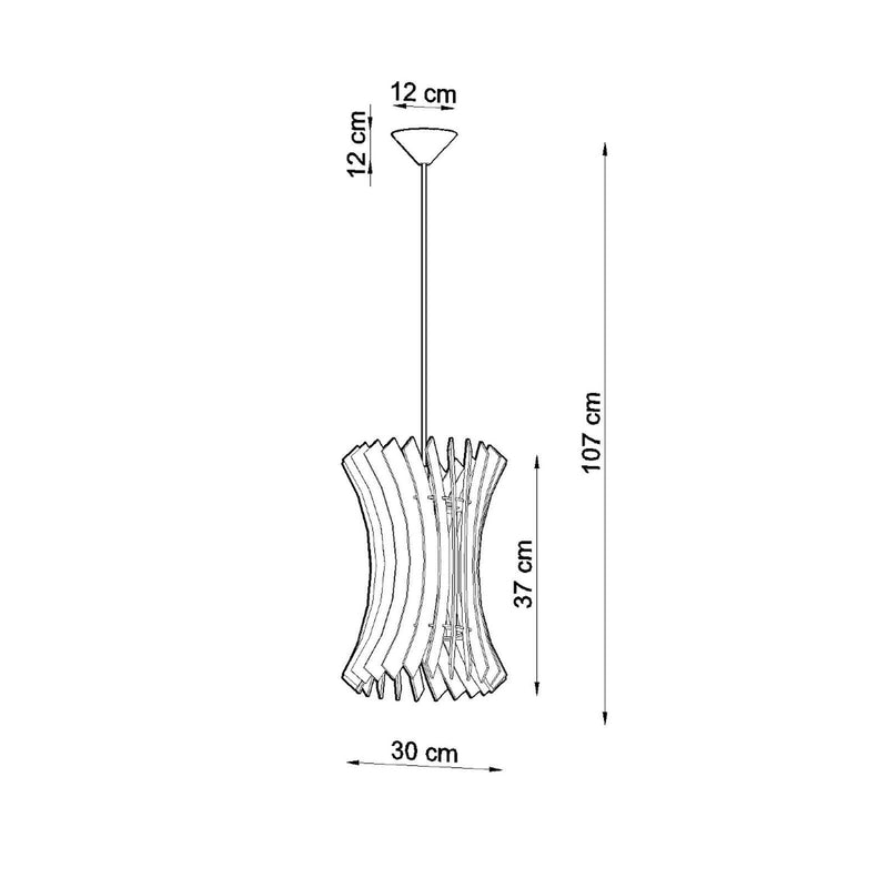 Dimensions Suspension Oriana bois naturel 30 cm E27