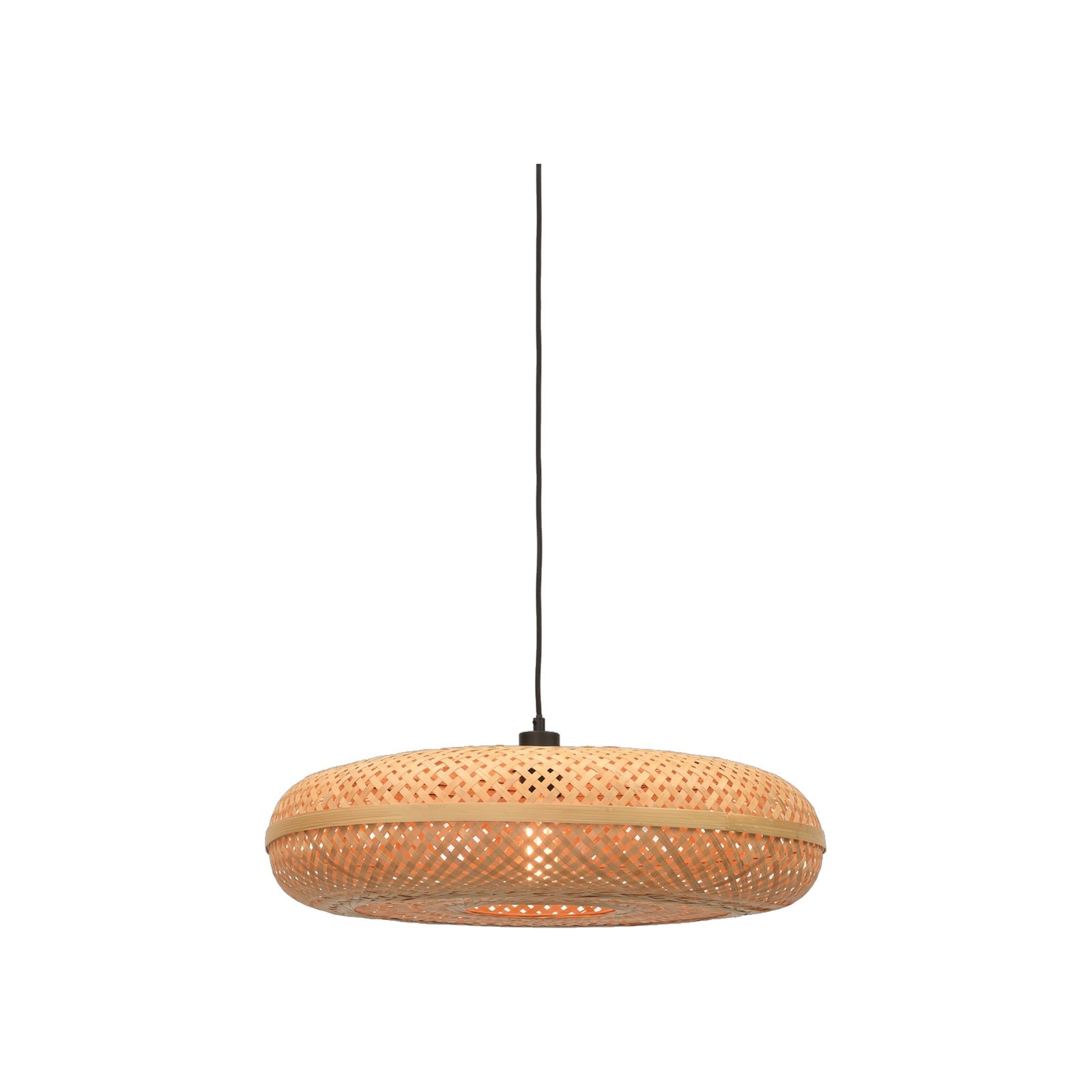 Suspension Palawan bambou naturel galette 60 cm E27