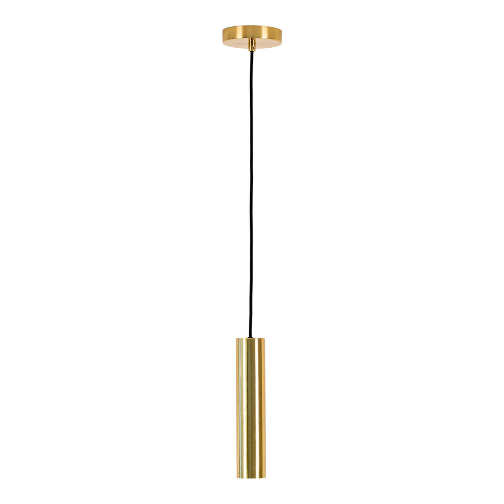 Suspension Paris laiton doré cylindre métal acier, câble textile noir, fond blanc
