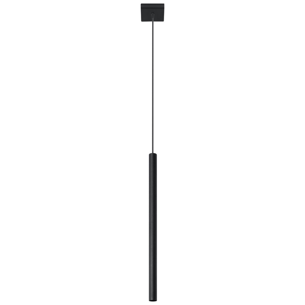 Suspension Pastelo 1, un fin tube vertical en acier noir