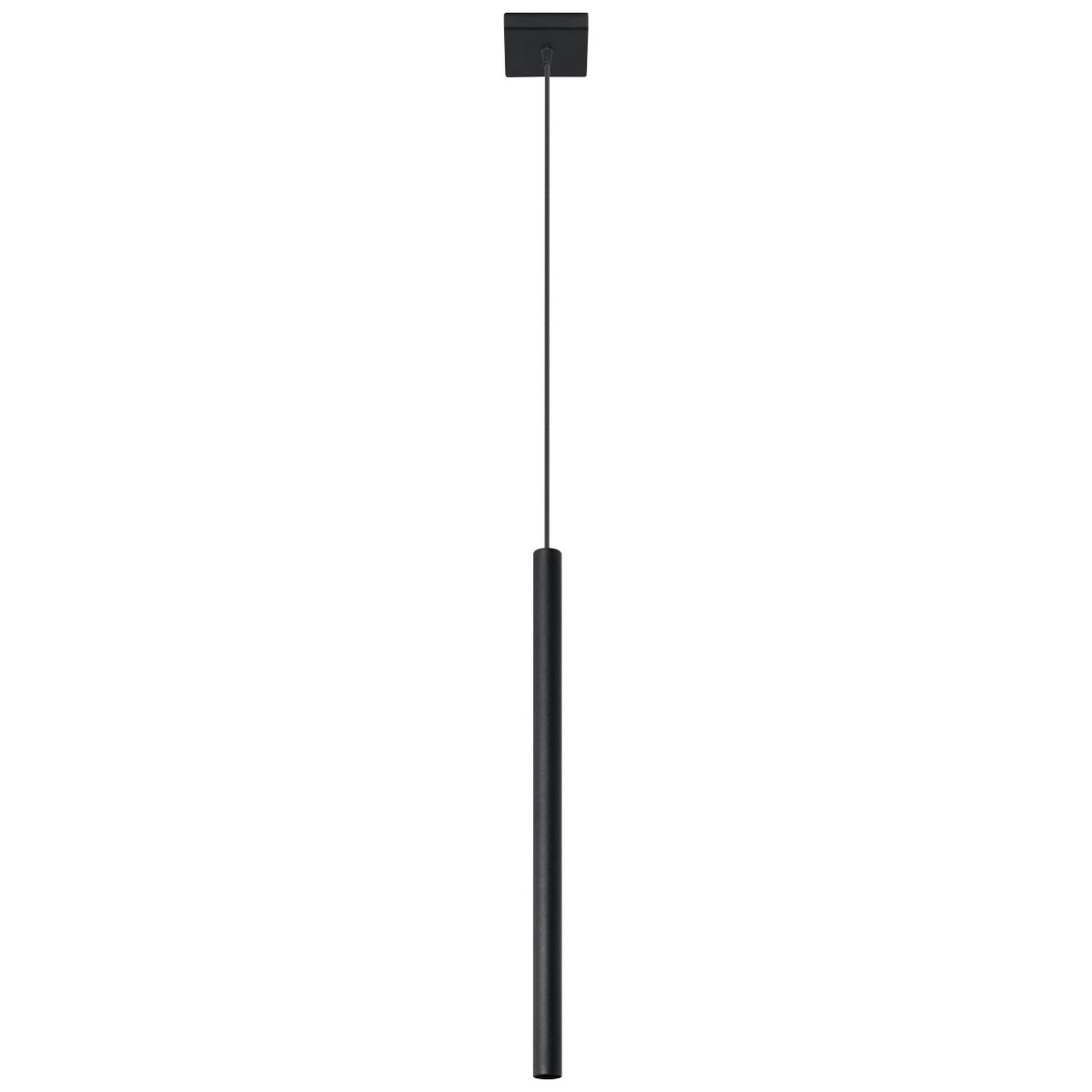 Suspension Pastelo 1, un fin tube vertical en acier noir