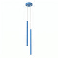 Suspension Pastelo 2 tubes fins bleu azur G9