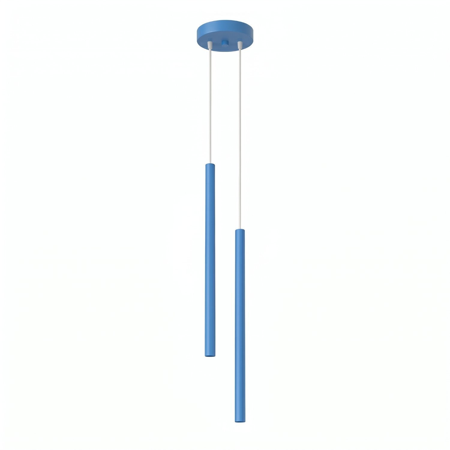 Suspension Pastelo 2 tubes fins bleu azur G9