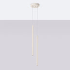Suspension Pastelo 2 tubes fins beige G9 de profil