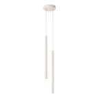 Suspension Pastelo 2 tubes fins beige G9, fin tube effilé en acier laqué
