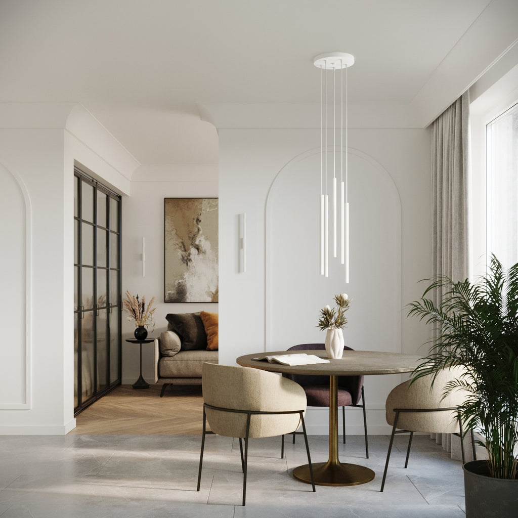 Suspension Pastelo 2 tubes fins blanc G9 en ambiance