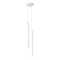 Suspension Pastelo 2 tubes fins blanc G9, deux fins tubes d'acier laqué blanc en cascade sur une rosace ronde