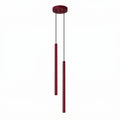 Suspension Pastelo 2 tubes fins bordeaux G9