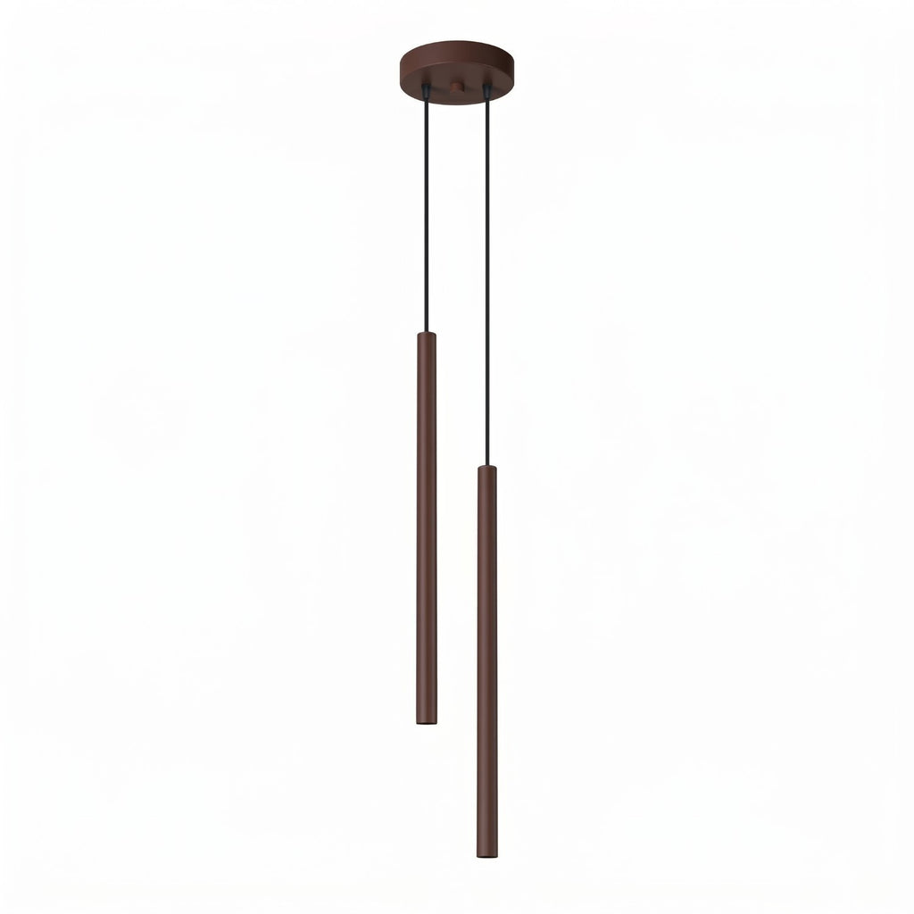 Suspension Pastelo 2 tubes fins brun G9