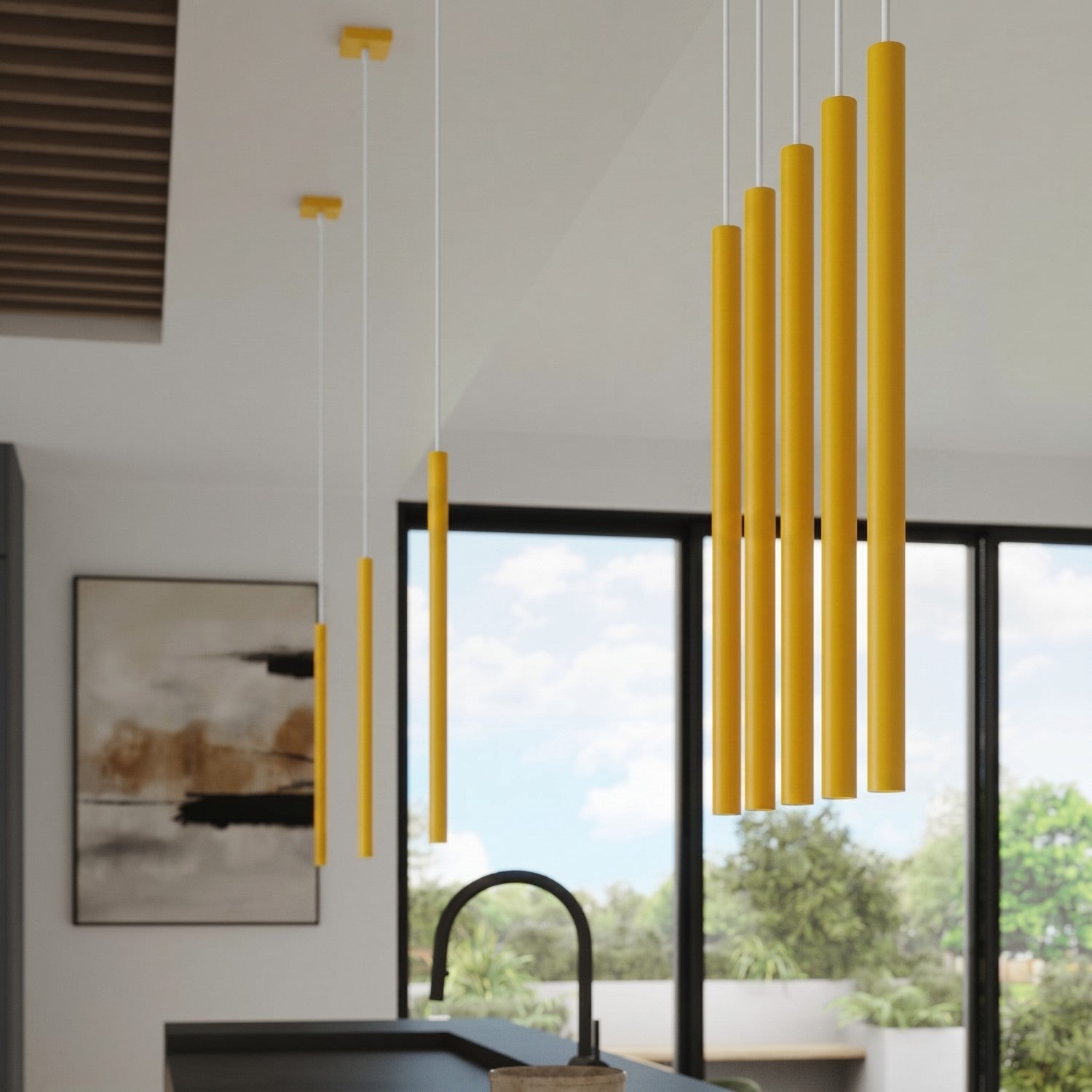 Suspension Pastelo 2 tubes fins jaune G9, vue 15