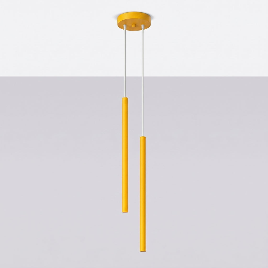 Suspension Pastelo 2 tubes fins jaune G9, vue 2