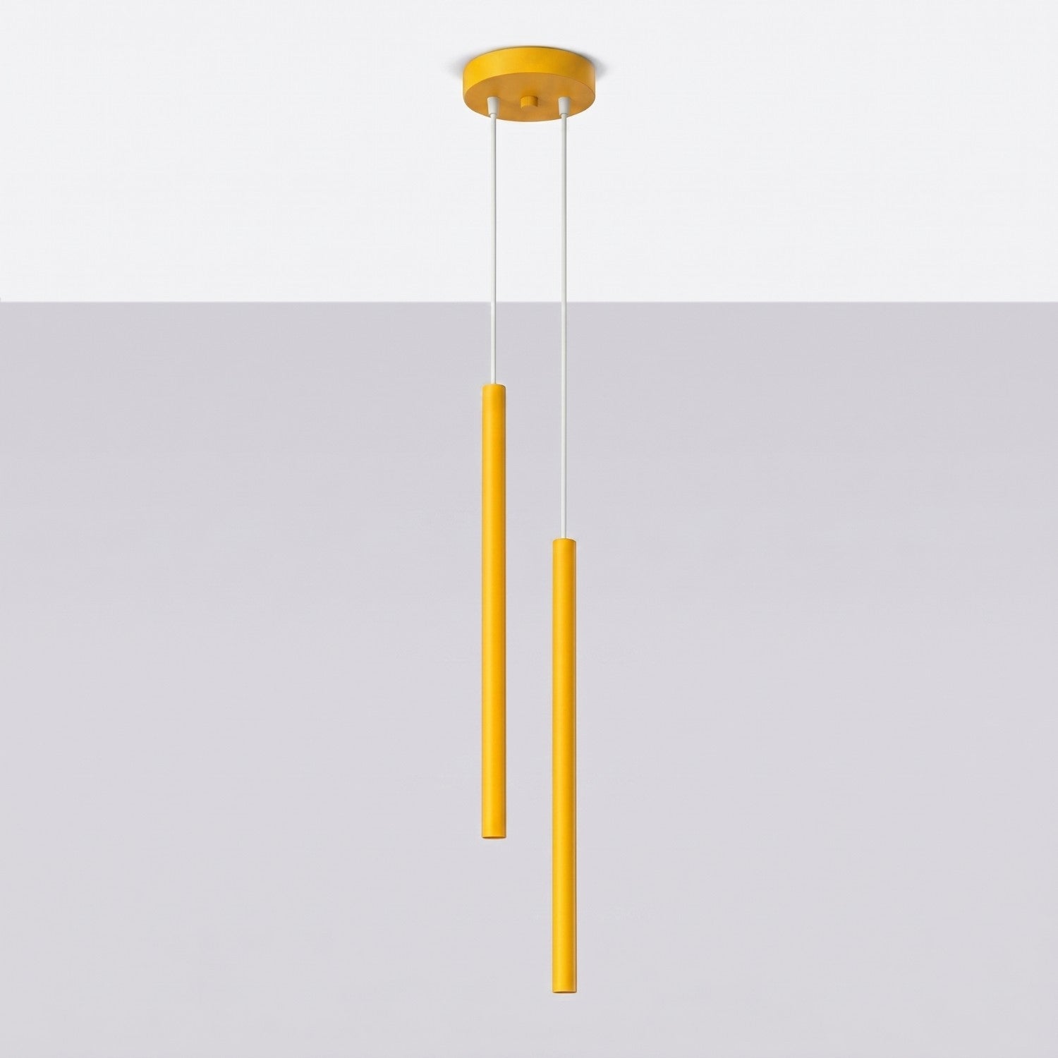 Suspension Pastelo 2 tubes fins jaune G9, vue 2