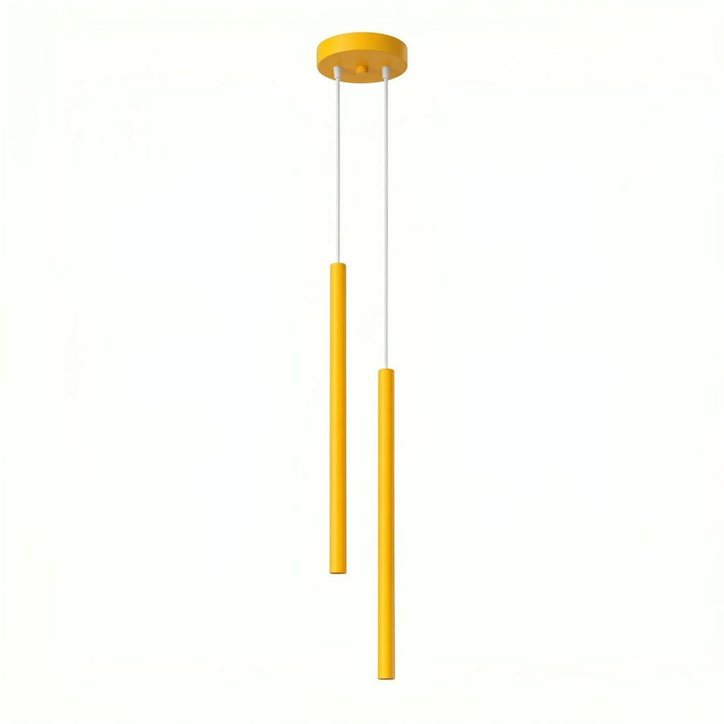 Suspension Pastelo 2 tubes fins jaune G9