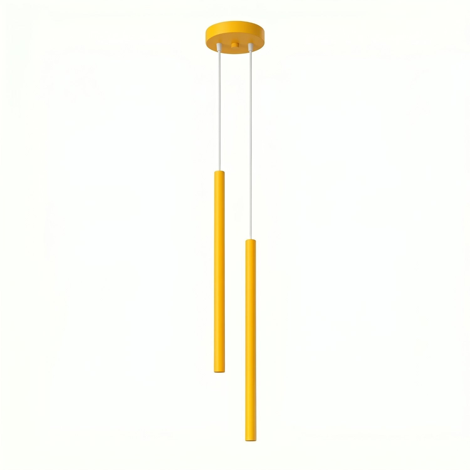 Suspension Pastelo 2 tubes fins jaune G9