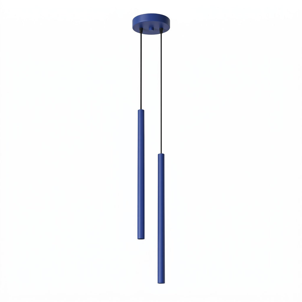 Suspension Pastelo 2 tubes fins bleu outremer G9