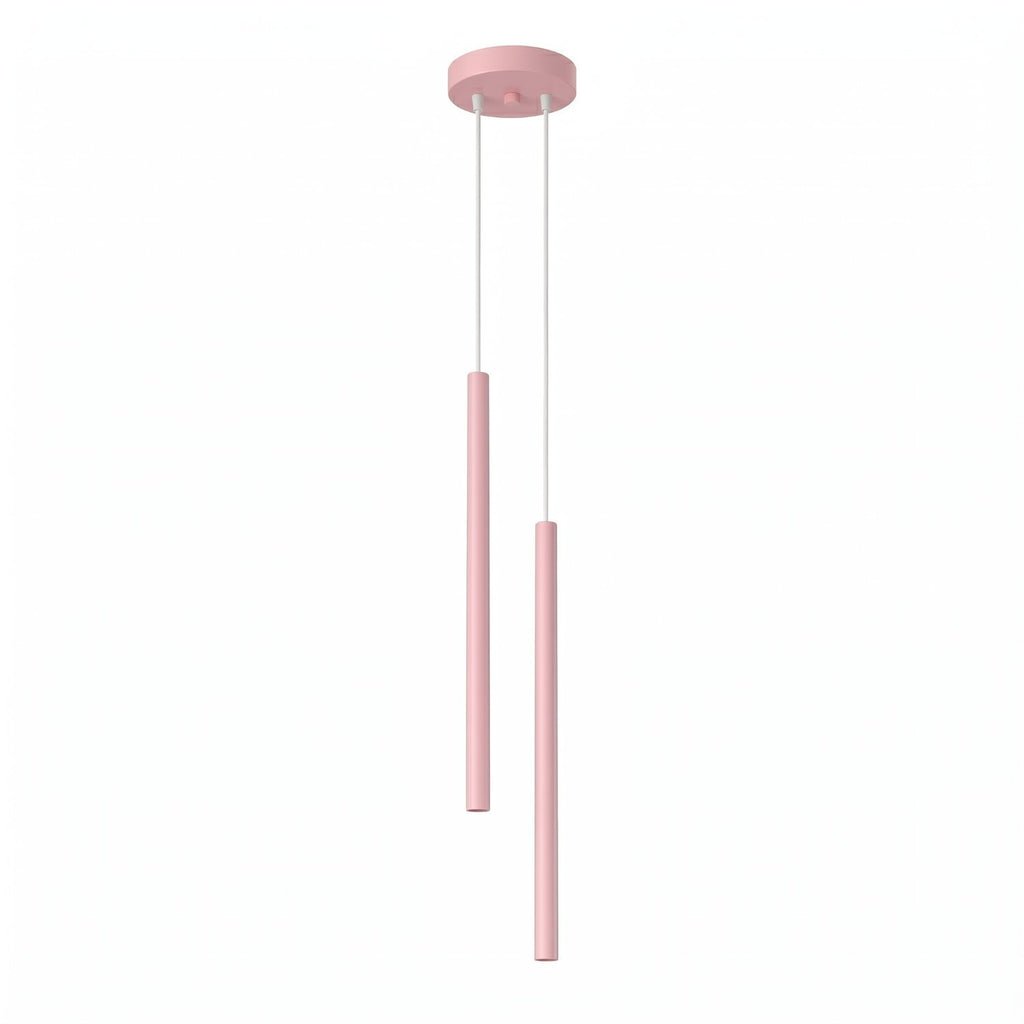 Suspension Pastelo 2 tubes fins rose G9