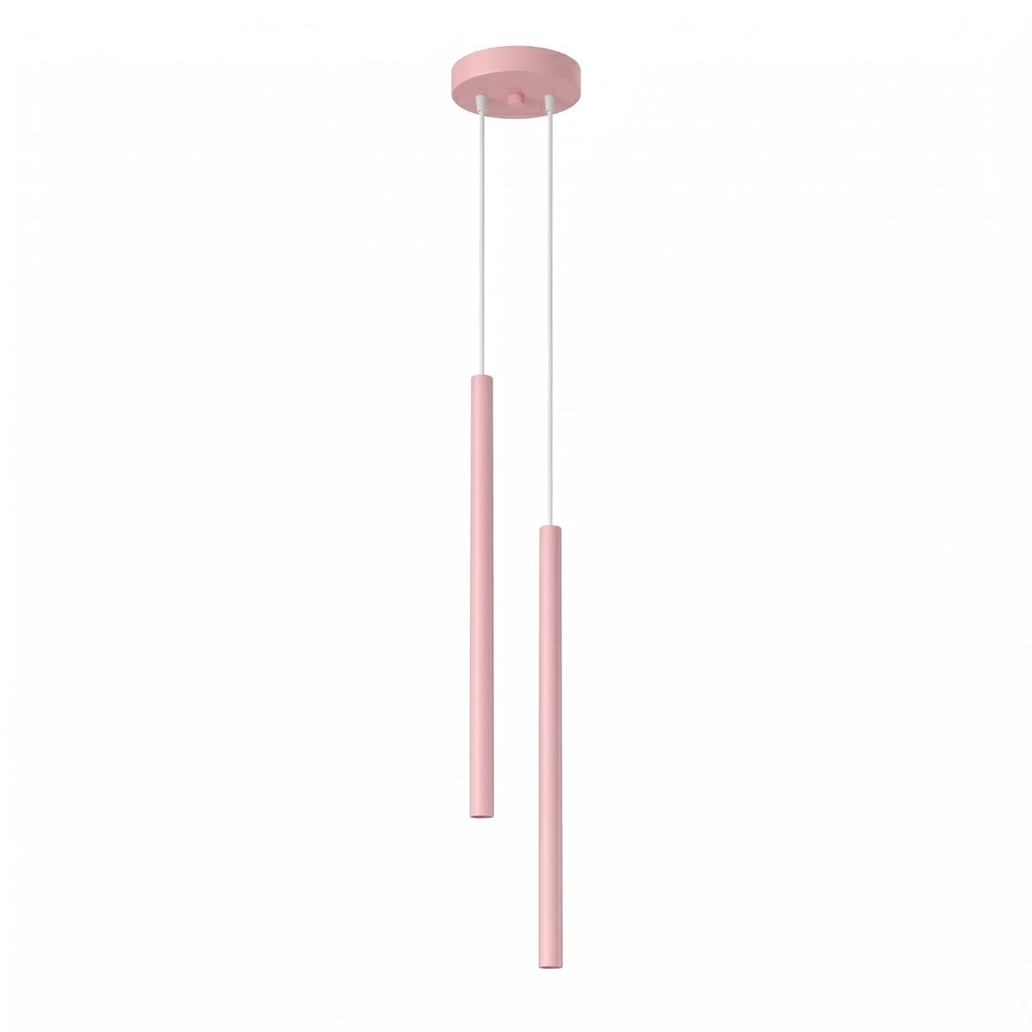 Suspension Pastelo 2 tubes fins rose G9