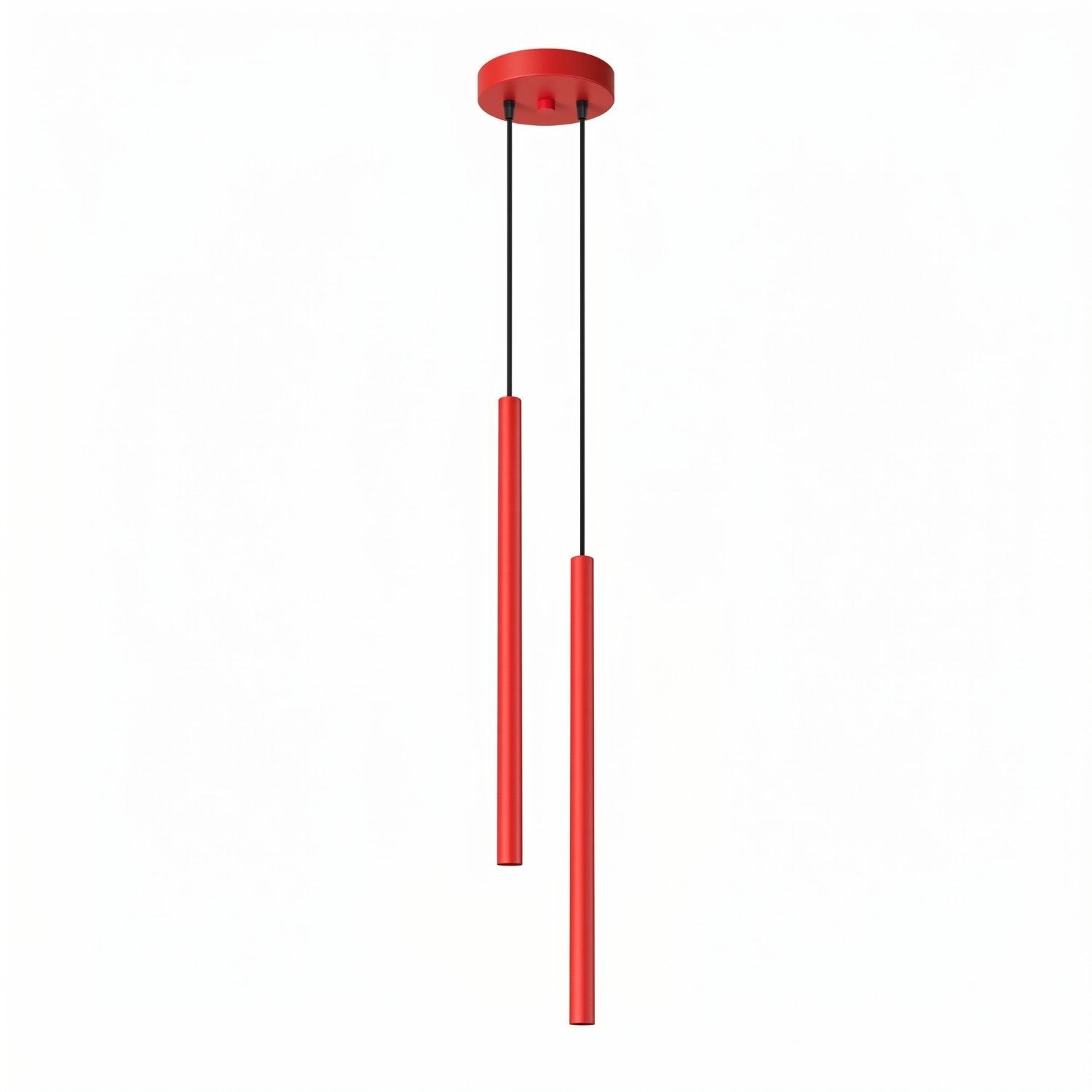 Suspension Pastelo 2 tubes fins rouge G9