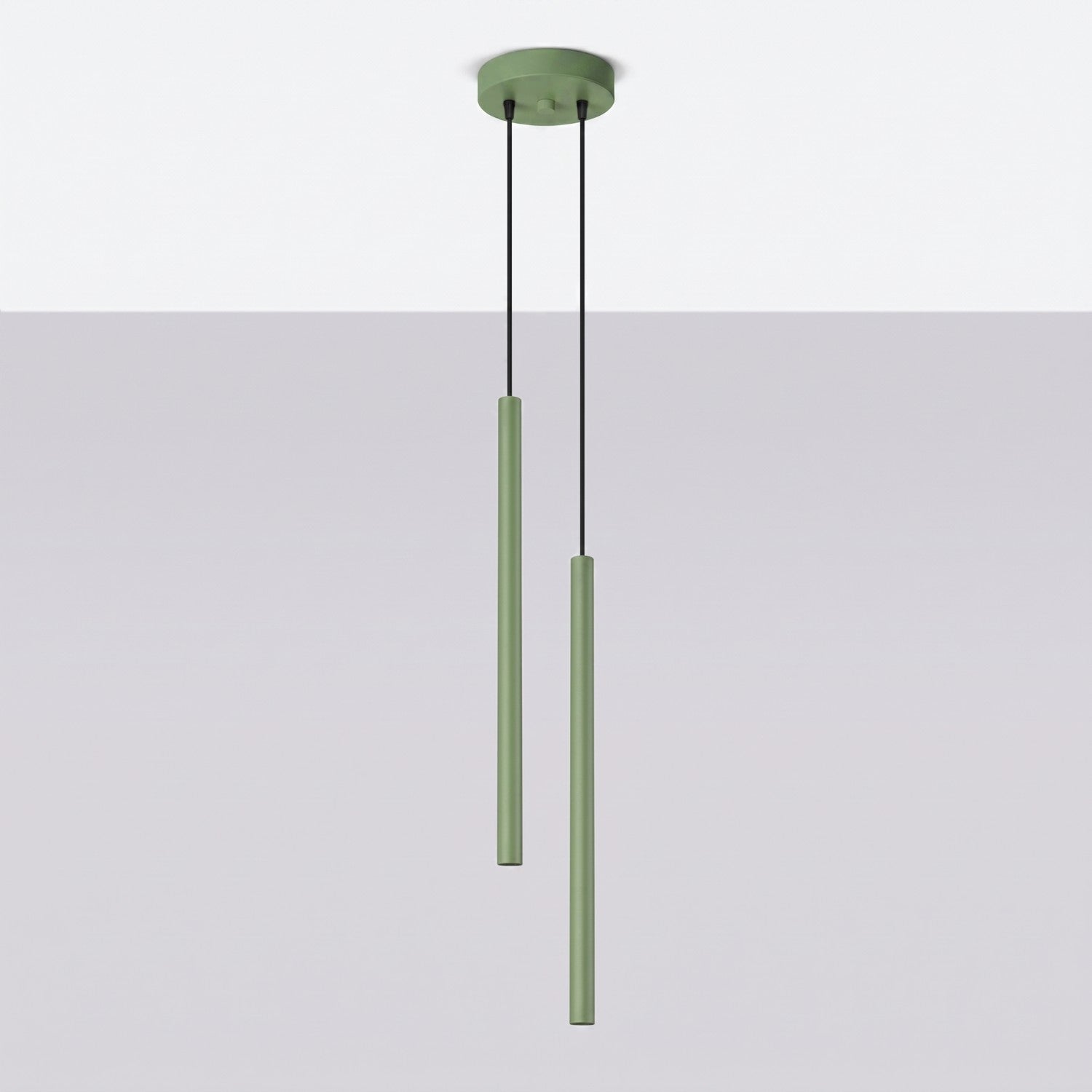 Suspension Pastelo 2 tubes fins vert sauge G9, vue 2