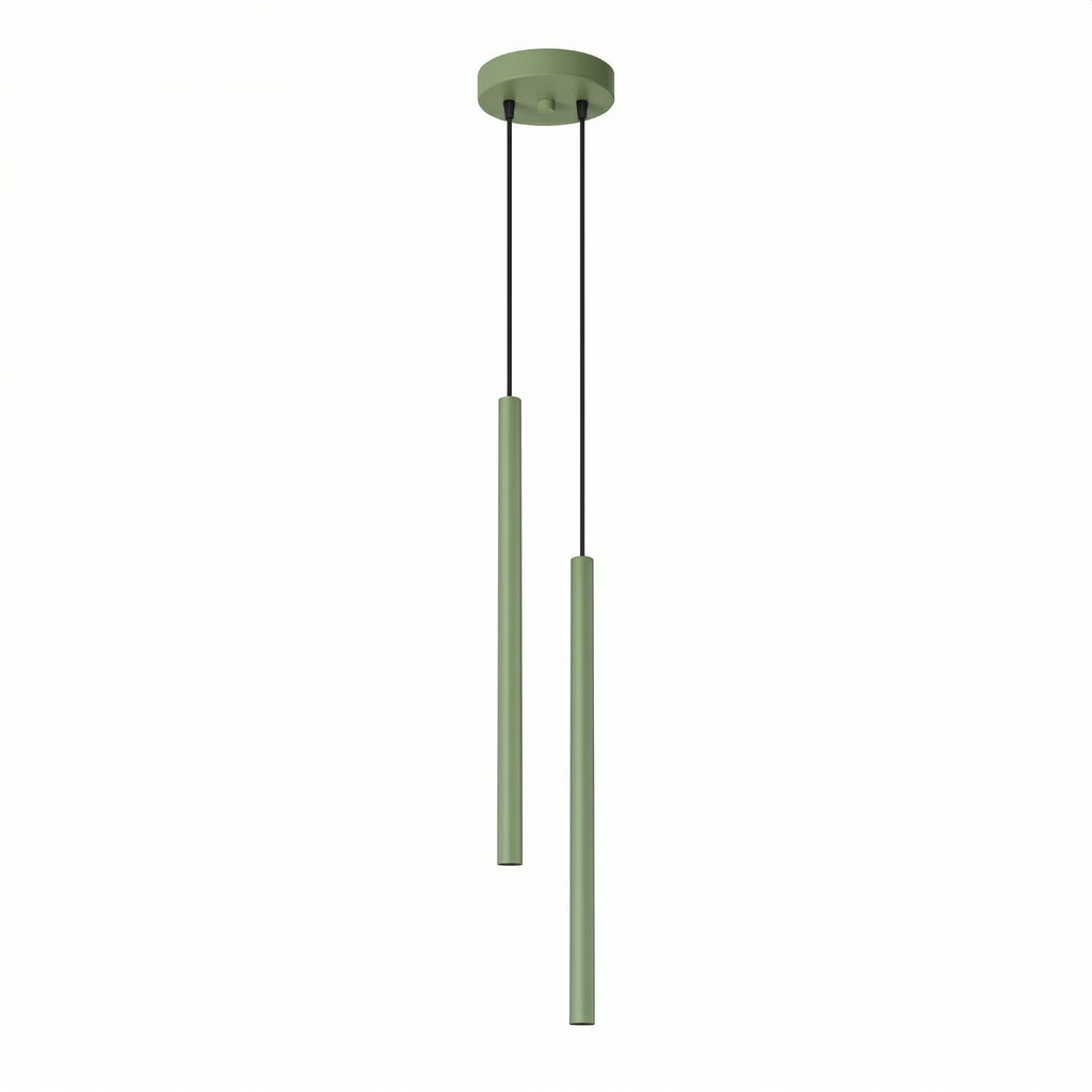 Suspension Pastelo 2 tubes fins vert sauge G9