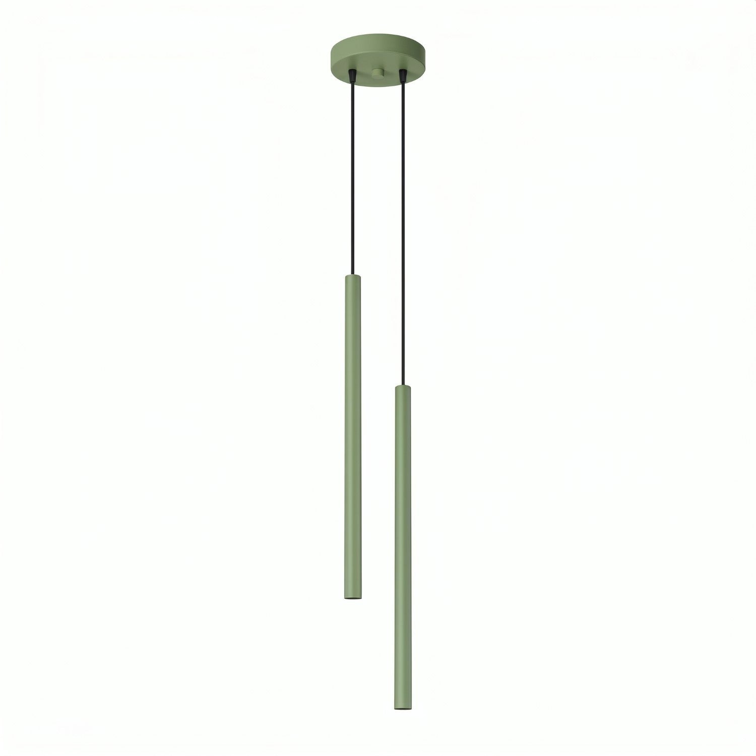 Suspension Pastelo 2 tubes fins vert sauge G9
