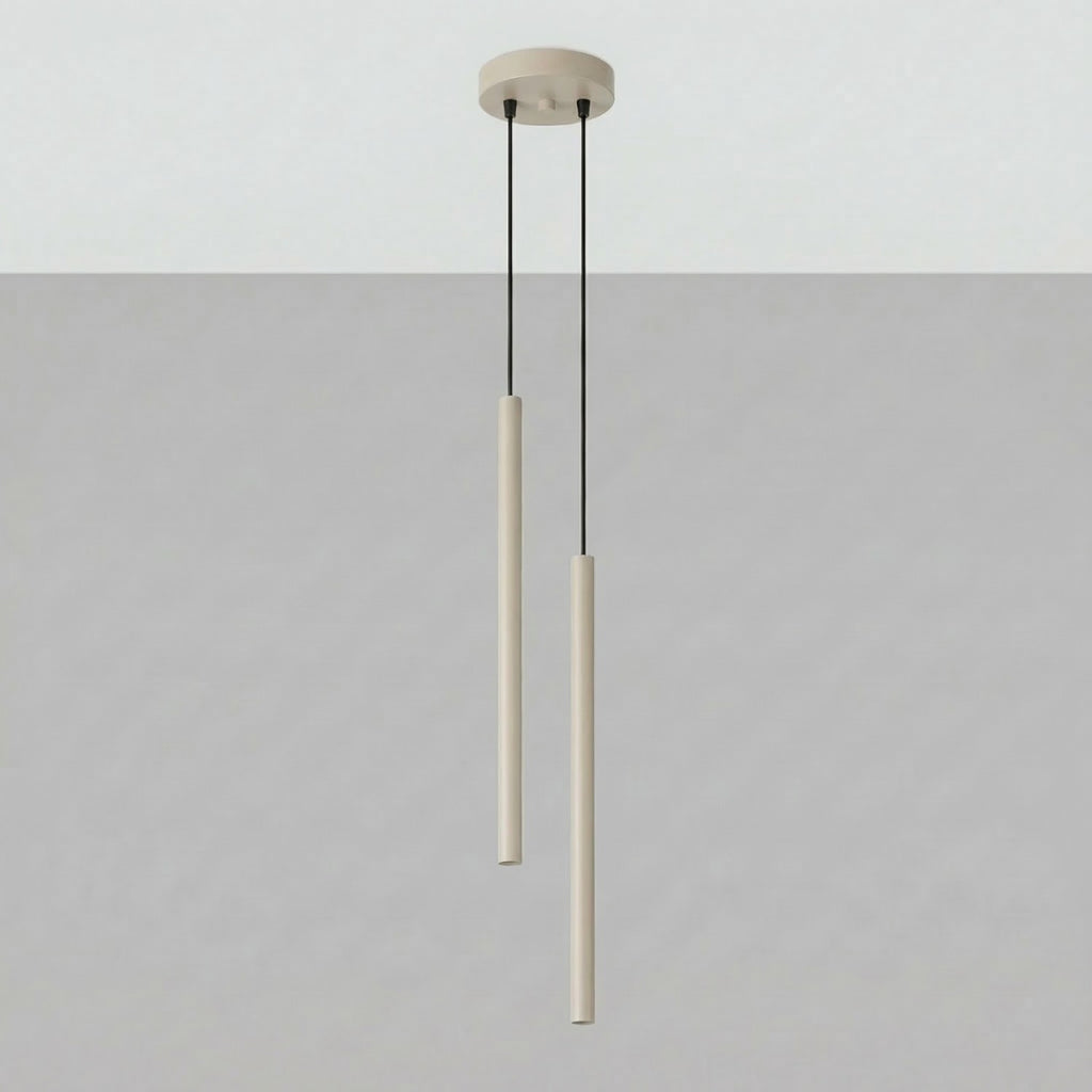 Suspension Pastelo 2 tubes fins taupe G9, vue 2