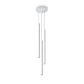 Suspension Pastelo 3 en grappe, trois fins tubes verticaux en acier blanc