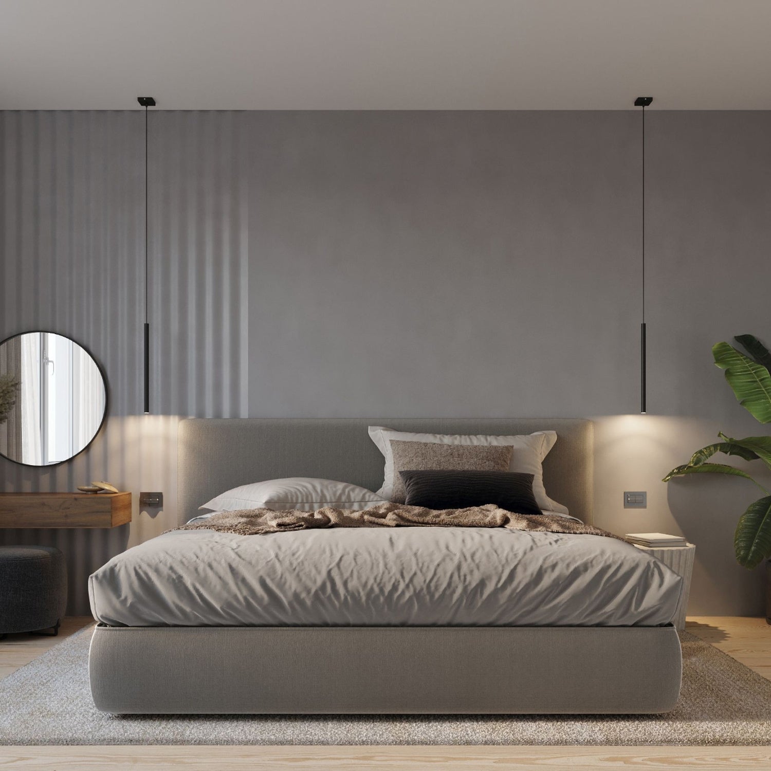 Luminaires Pastelo noir en situation dans une pièce contemporaine