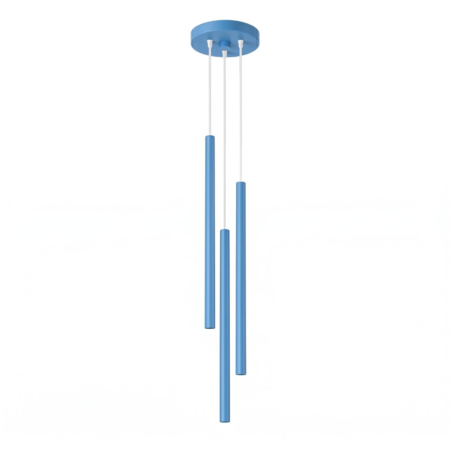 Suspension Pastelo 3 en grappe tubes fins bleu azur G9
