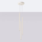 Suspension Pastelo 3 en grappe tubes fins beige G9 de profil