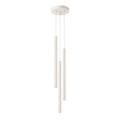 Suspension Pastelo 3 en grappe tubes fins beige G9, fin tube effilé en acier laqué