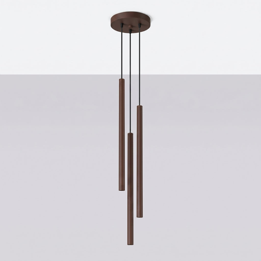 Suspension Pastelo 3 en grappe tubes fins brun G9, vue 2