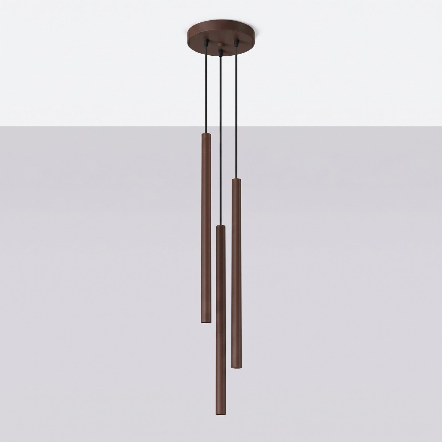 Suspension Pastelo 3 en grappe tubes fins brun G9, vue 2