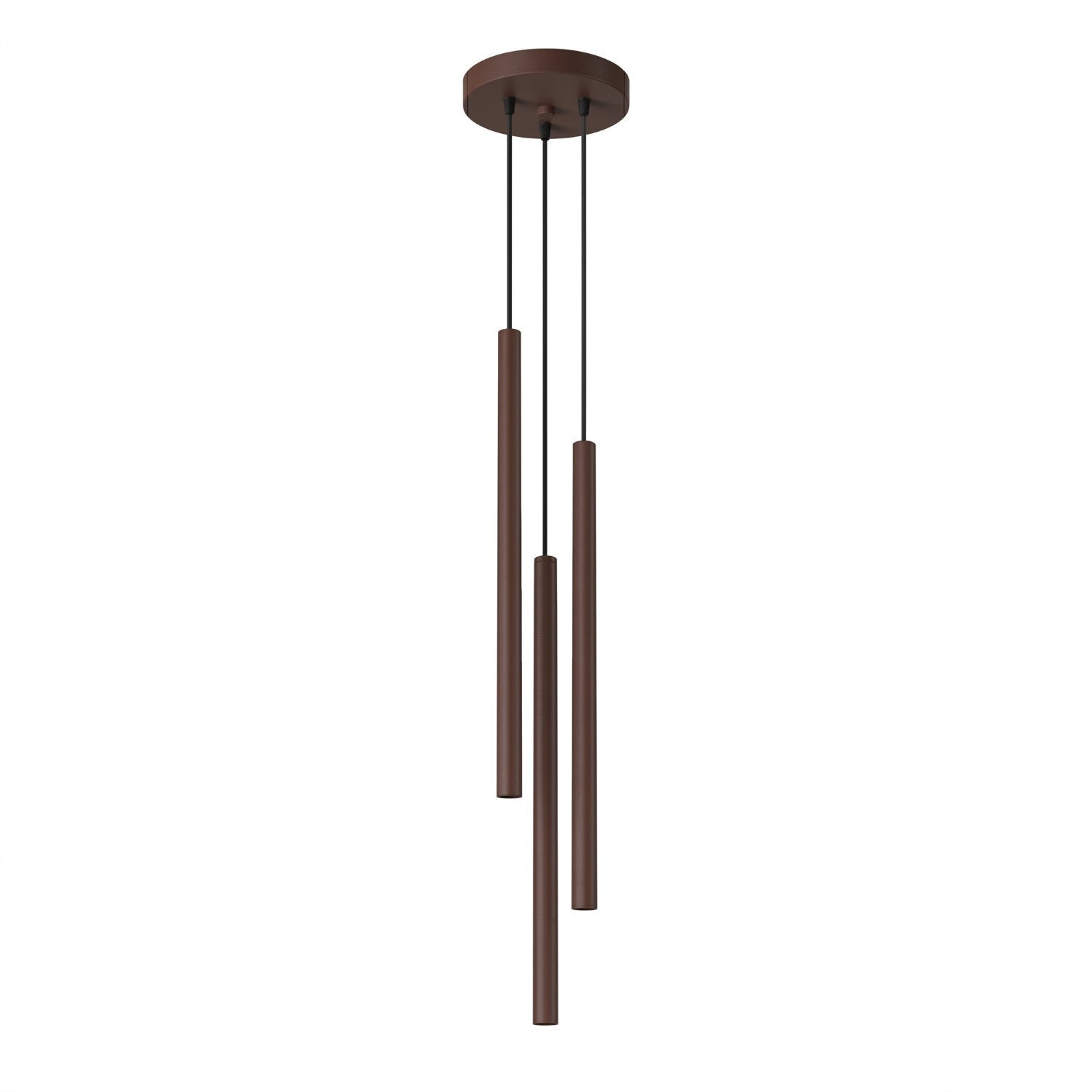 Suspension Pastelo 3 en grappe tubes fins brun G9