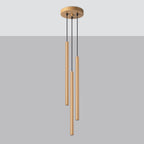 Suspension Pastelo 3 en grappe tubes fins doré G9 de profil