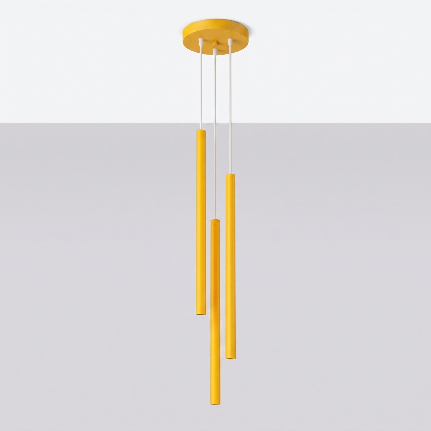 Suspension Pastelo 3 en grappe tubes fins jaune G9, vue 2